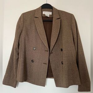 Jones New York Herringbone Blazer in Brown